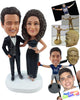 Custom Bobblehead Gorgeous couple wearing beautiful dance suit and outfit ready for a night out - Wedding & Couples Couple Personalized Bobblehead & Action Figure