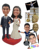Custom Bobblehead Classic Wedding Couple In Fancy Wedding Attire - Wedding & Couples Bride & Groom Personalized Bobblehead & Cake Topper