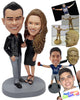 Custom Bobblehead Elegant looking couple wearing very nice shirt and dress - Wedding & Couples Couple Personalized Bobblehead & Action Figure