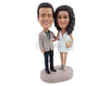 Custom Bobblehead Charming couple wearing elegant clothe ready for a night out - Wedding & Couples Couple Personalized Bobblehead & Action Figure