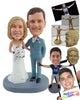 Custom Bobblehead Cassical couple wearing nice wedding suit and dress - Wedding & Couples Couple Personalized Bobblehead & Action Figure