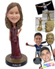 Custom Bobblehead Good looking bridesmaid wearing nice ress with one hand on the hip - Wedding & Couples Bridesmaids Personalized Bobblehead & Action Figure