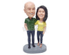 Custom Bobblehead Good looking couple wearing shirts and pants and nice shoes - Wedding & Couples Couple Personalized Bobblehead & Action Figure