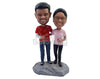 Custom Bobblehead Hiking couple wearing shirts and hiking boots  - Wedding & Couples Couple Personalized Bobblehead & Action Figure