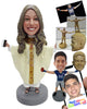 Custom Bobblehead Religious Female Priest Praising The Lord - Wedding & Couples Priests & Officiants Personalized Bobblehead & Cake Topper