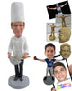 Custom Bobblehead Busy Chef Cooking And Wearing His Apron - Careers & Professionals Chefs Personalized Bobblehead & Cake Topper