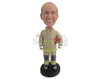 Custom Bobblehead Firefighter Full Ready At Your Service - Careers & Professionals Firefighters Personalized Bobblehead & Cake Topper