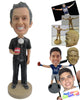 Custom Bobblehead Male Dentist Showing False Teeth - Careers & Professionals Dentists Personalized Bobblehead & Cake Topper
