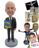 Custom Bobblehead Corporate Man With Phot And Key In Hand - Careers & Professionals Corporate & Executives Personalized Bobblehead & Cake Topper