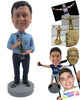Custom Bobblehead Businessman Celebration With A Bottle Of Wine - Careers & Professionals Corporate & Executives Personalized Bobblehead & Cake Topper