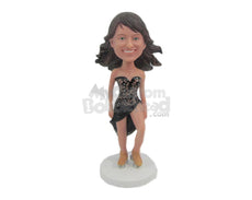 Custom Bobblehead Gorgeous Gal With A Sexy Dress Ready To Have A Blast - Careers & Professionals Sexy & Naughty Personalized Bobblehead & Cake Topper