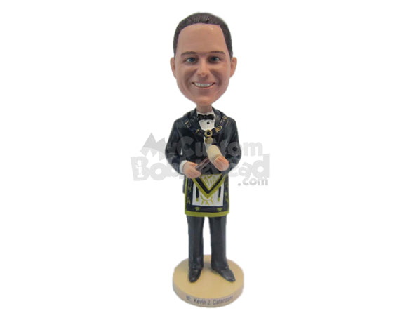 Custom Bobblehead Jewish Minister In Wearing Formal Traditional Attire - Careers & Professionals Religious Personalized Bobblehead & Cake Topper