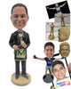 Custom Bobblehead Jewish Minister In Wearing Formal Traditional Attire - Careers & Professionals Religious Personalized Bobblehead & Cake Topper
