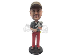 Custom Bobblehead Stylish Engineer In His Outfit Holding Engineering Equipment In Hand - Careers & Professionals Architects & Engineers Personalized Bobblehead & Cake Topper