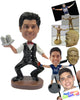 Custom Bobblehead Waiter In His Uniform Ready To Serve - Careers & Professionals Waiter Personalized Bobblehead & Cake Topper