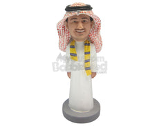 Custom Bobblehead Cool Dude Wearing A Juba With A Scarf Around His Neck - Careers & Professionals Religious Personalized Bobblehead & Cake Topper