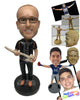 Custom Bobblehead Chiropractor In Medical Attire Holding A Spine In Hand - Careers & Professionals Chiropractors Personalized Bobblehead & Cake Topper