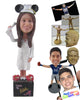 Custom Bobblehead Graduate Chick Wearing Gown And Pencil Heel Holding Her Certificate - Careers & Professionals Graduates Personalized Bobblehead & Cake Topper