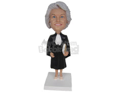 Custom Bobblehead Female Lawyer In Court Dress And High Heels - Careers & Professionals Lawyers Personalized Bobblehead & Cake Topper
