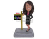 Custom Bobblehead Female Real Estate Wearing Suit And Short Skirt - Careers & Professionals Corporate & Executives Personalized Bobblehead & Cake Topper