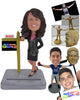 Custom Bobblehead Female Real Estate Wearing Suit And Short Skirt - Careers & Professionals Corporate & Executives Personalized Bobblehead & Cake Topper