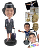 Custom Bobblehead Commercial Airline Female Flight Attendant, Female Airline Pilot - Careers & Professionals Arms Forces Personalized Bobblehead & Cake Topper
