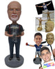 Custom Bobblehead Engineer Dude Working With His Gadget Wearing T-Shirt And Jeans - Careers & Professionals Architects & Engineers Personalized Bobblehead & Cake Topper