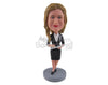 Custom Bobblehead Corporate Girl In Her Elegant Formal Outfit Making Some Note - Careers & Professionals Corporate & Executives Personalized Bobblehead & Cake Topper