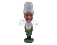 Custom Bobblehead Male Chef In His Cooking Outfit And Boots - Careers & Professionals Chefs Personalized Bobblehead & Cake Topper
