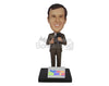 Custom Bobblehead Male Reporter Reporting The News In Formal Outfit - Careers & Professionals Reporters Personalized Bobblehead & Cake Topper