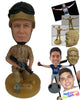 Custom Bobblehead Us Army Soldier Kneeling In His Uniform Guarding The Border - Careers & Professionals Arm Forces Personalized Bobblehead & Cake Topper
