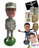 Custom Bobblehead Senior Army Officer In Army Uniform With Heavy Boots - Careers & Professionals Arm Forces Personalized Bobblehead & Cake Topper