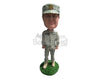 Custom Bobblehead Senior Army Officer In Army Uniform With Heavy Boots - Careers & Professionals Arm Forces Personalized Bobblehead & Cake Topper