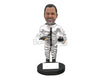 Custom Bobblehead Male Astronaut In His Space Suit Holding The Space Shuttle - Careers & Professionals Astronauts Personalized Bobblehead & Cake Topper