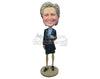 Custom Bobblehead Business Lady Wearing A Jacket Over Her Top And Short Skirt - Careers & Professionals Corporate & Executives Personalized Bobblehead & Cake Topper
