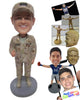 Custom Bobblehead Female US Army Soldier Wearing Military Uniform Giving A Thumbs Up - Careers & Professionals Arm Forces Personalized Bobblehead & Cake Topper