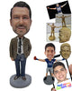 Custom Bobblehead Businessman Guy Wearing Jacket And Jeans - Careers & Professionals Corporate & Executives Personalized Bobblehead & Cake Topper