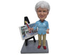 Custom Bobblehead Cool Dude Painter Painting A Landscape Wearing Shirt And Trendy Pants - Careers & Professionals Painters Personalized Bobblehead & Cake Topper