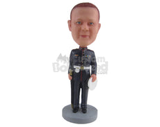 Custom Bobblehead Royal Guard Officer In His Uniform With A Sword In Hand - Careers & Professionals Arm Forces Personalized Bobblehead & Cake Topper