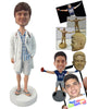 Custom Bobblehead Male Doctor Wearing A Lab Coat, Shorts And Sandals - Careers & Professionals Medical Doctors Personalized Bobblehead & Cake Topper