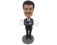 Custom Bobblehead Stylish Businessman Wearing Formal Attire - Careers & Professionals Corporate & Executives Personalized Bobblehead & Cake Topper