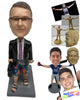 Custom Bobblehead Retired Businessman In Shorts And Heading To Airport - Careers & Professionals Corporate & Executives Personalized Bobblehead & Cake Topper
