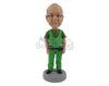 Custom Bobblehead Handyman In Repairing Outfit With Carry On Side Bags - Careers & Professionals Construction Personalized Bobblehead & Cake Topper