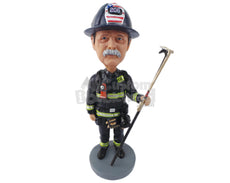 Custom Bobblehead Chief Firefighter - Careers & Professionals Firefighters Personalized Bobblehead & Cake Topper