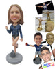 Custom Bobblehead Cheerleader Wearing A Sexy Dress Cheering For Her Team - Careers & Professionals Cheerleading Personalized Bobblehead & Cake Topper