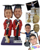 Custom Bobblehead Graduates Holding Their Degrees - Careers & Professionals Graduates Personalized Bobblehead & Cake Topper