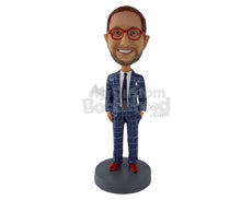 Custom Bobblehead Business Man Wearing Smart Dress - Careers & Professionals Real Estate Agents Personalized Bobblehead & Cake Topper
