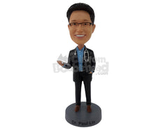 Custom Bobblehead Stylish Doctor Wearing Stethoscope And Uniform - Careers & Professionals Medical Doctors Personalized Bobblehead & Cake Topper