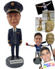 Custom Bobblehead Commercial Airline Pilot, Senior Officer - Careers & Professionals Arms Forces Personalized Bobblehead & Cake Topper