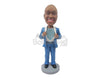 Custom Bobblehead Cool Corporate Pal Showing His Secret Desire To Be A Superhero - Careers & Professionals Corporate & Executives Personalized Bobblehead & Cake Topper